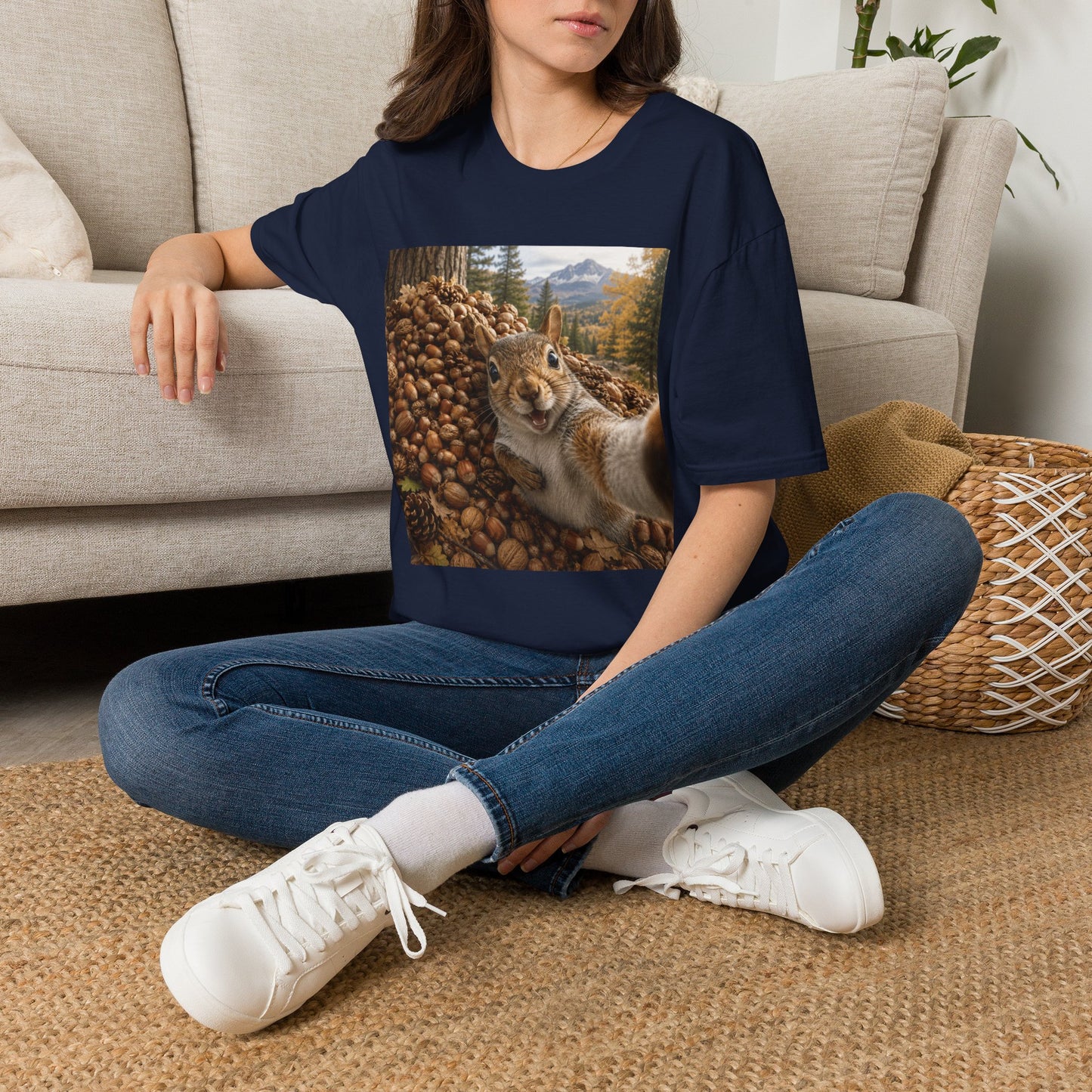 Squirrel Selfie T-Shirt — Cute Woodland Nuts Graphic Tee