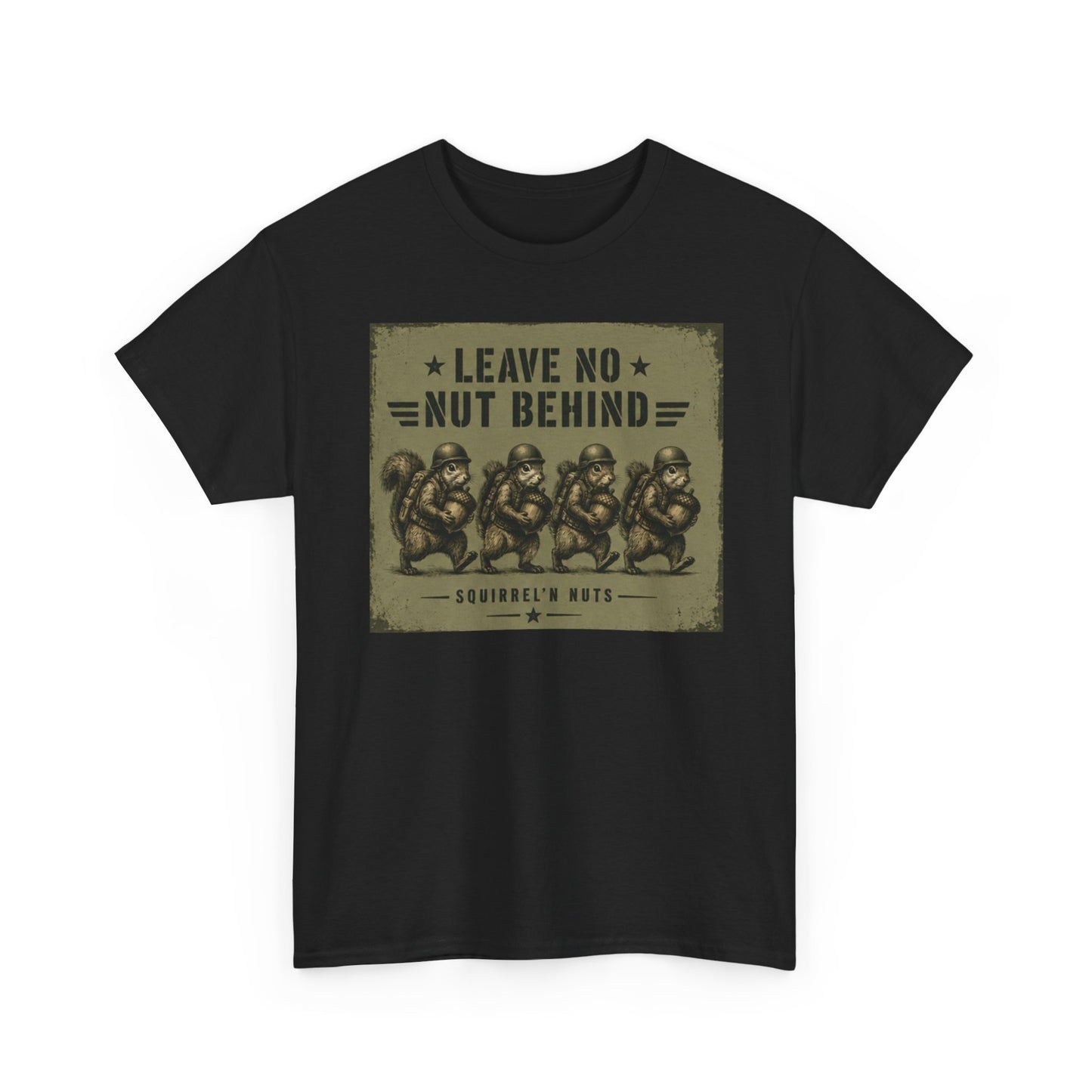 Leave No Nut Behind Tee — Funny Squirrel Conservation Graphic T-Shirt