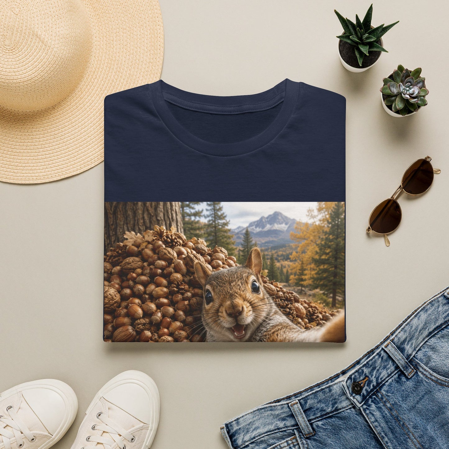 Squirrel Selfie T-Shirt — Cute Woodland Nuts Graphic Tee