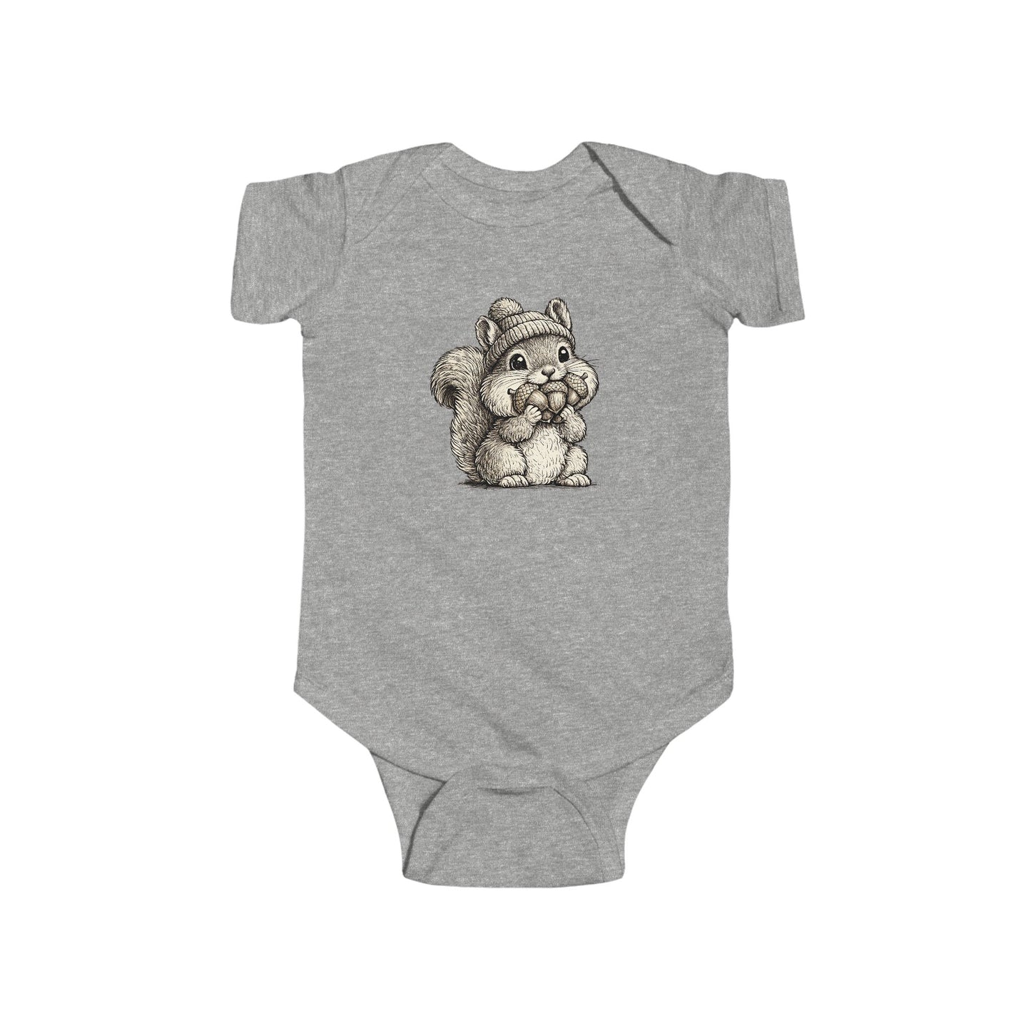 Cute Squirrel'n Nut  Infant Bodysuit – Adorable Sketch Baby Onesie