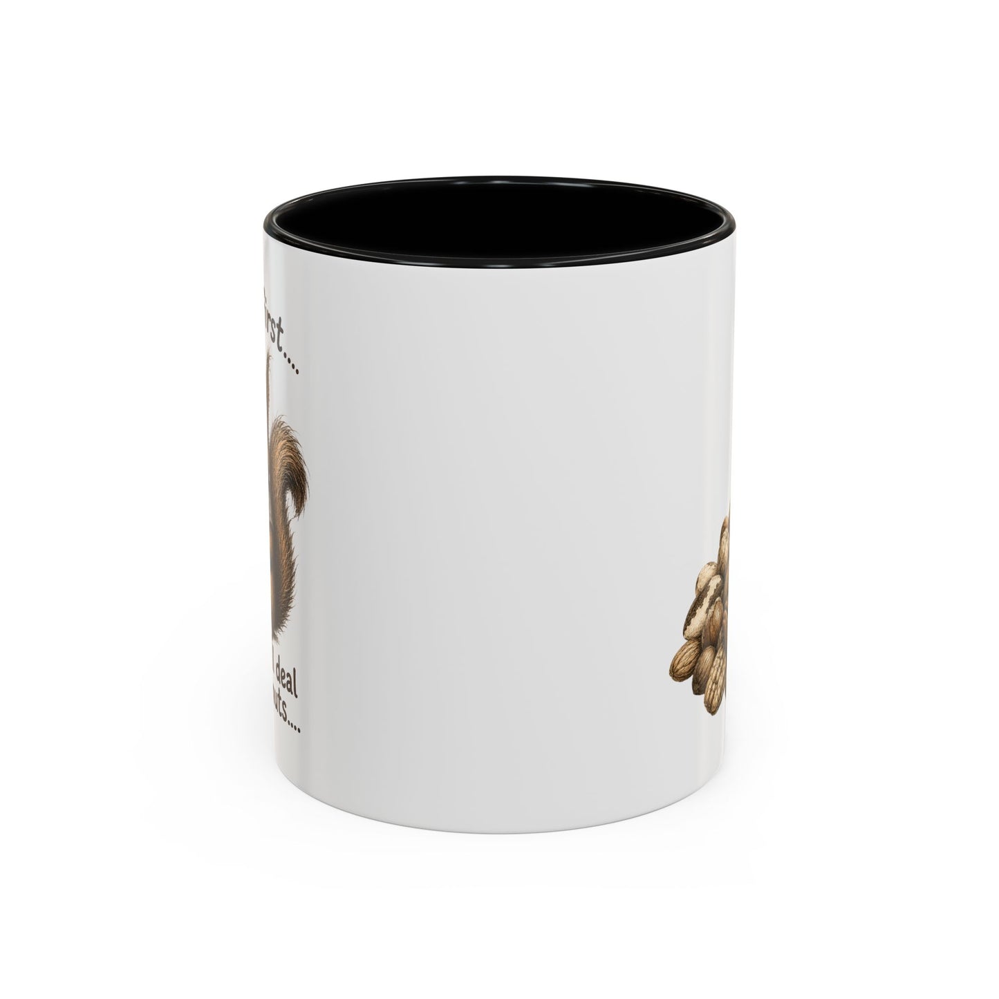 Coffee Mug - Rustic Coffee Beans Illustration Accent Mug (11/15oz)